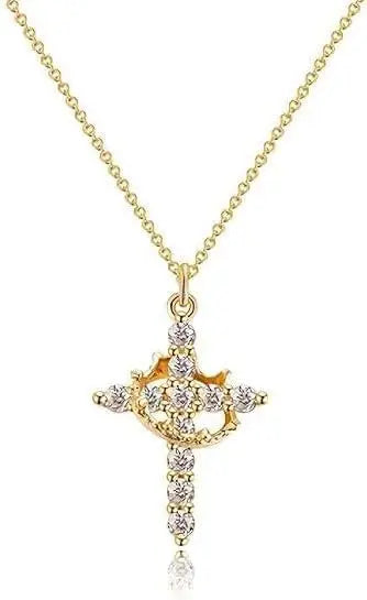 Dainty Diamond Cross Necklace